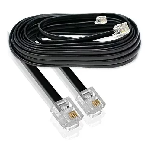 Cabletech telefonski kabel , ploščati, 20 m, črn