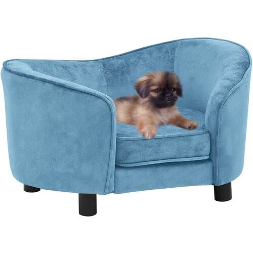 VidaXL Sofa za pse tirkizna 69 x 49 x 40 cm pli&amp;scaron;ana Slike