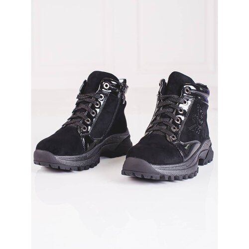 SHELOVET Black girls&amp;#039; ankle boots on a thick sole Slike