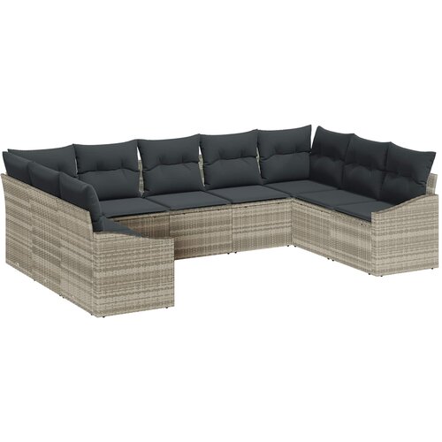  Sjedeća garnitura za vrt 9 kom. Svijetlo siva poliratan Svjetlosiva 289 x 178,5 x 69 cm Cijene