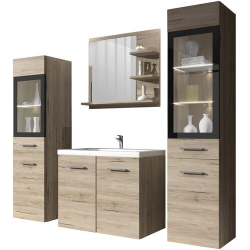P & B kopalnica madrit, barva hrasta, led, 5-Delno Cene