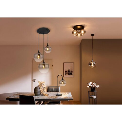 Lesnina XXXL Globo 15548H1 - Luster na sajli MAXY 1xE27/60W/230V crna Slike