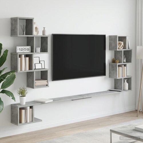  Polica za TV na zidu Betonska siva 180 x 15 x 94 cm Slike