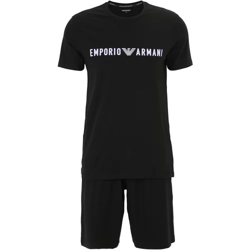 Emporio Armani Kratka pidžama kraljevsko plava / crna / bijela