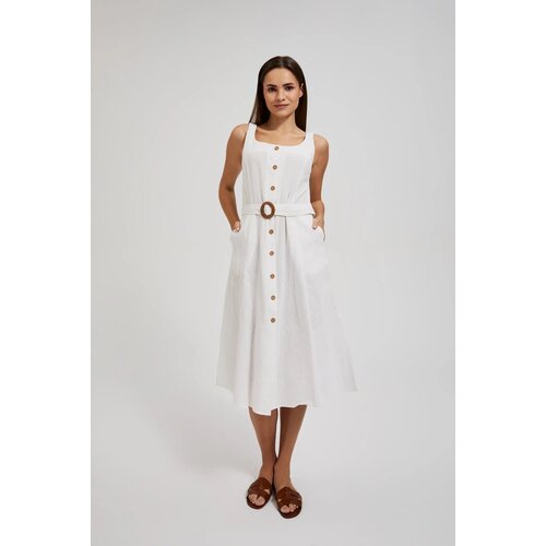 Moodo Women&amp;#039;s summer dress with buttons - white Slike