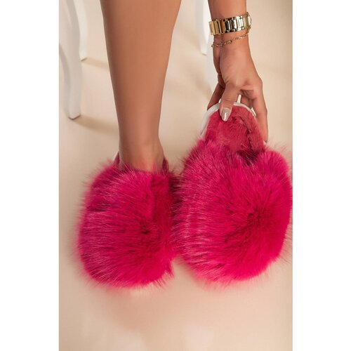 Fenzy Papuče S Umjetnim Krznom, Fuksija Cijene