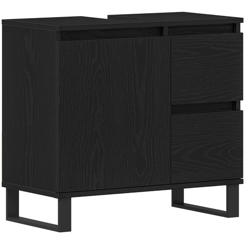 vidaXL Kupaonski Ormar Crni Hrast 65x33x60 cm Konstruirano drvo Cijene