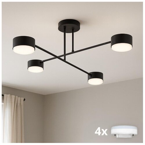 Brilagi LED RGB prigu&amp;scaron;iva prislonjen luster MONO 4xGX53/14W/230V Wi-Fi Tuya crna Slike