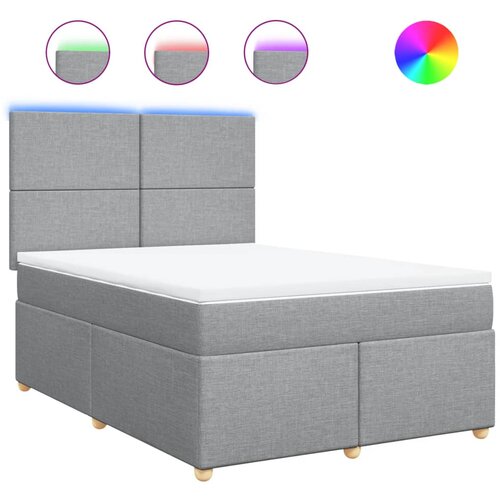 Maison Chic Box spring postelja - Vzmetna postelja z vzmetnico svetlo siva 160x200 cm žamet SL11203, (21905689) Slike