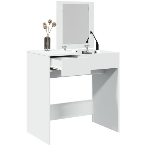The Living Store Toaletna mizica z ogledalom bela 73x46,5x120 cm - Toaletna Mizica, (21671040) Slike