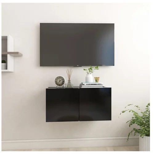  Viseča TV omarica črna 60x30x30 cm