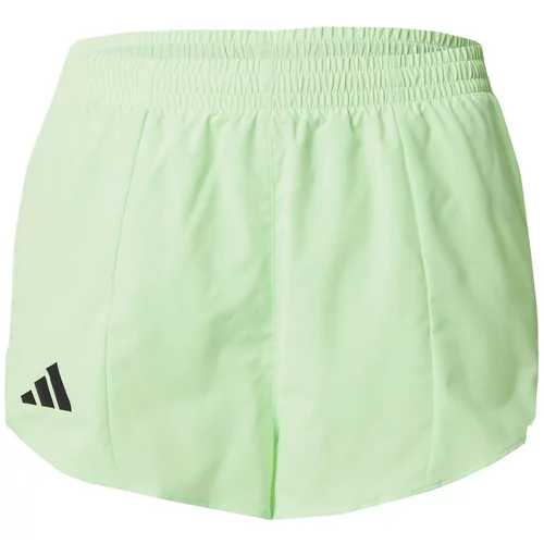 Adidas Športne hlače 'ADIZERO' svetlo zelena / črna