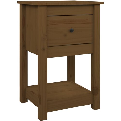 Maison Chic Nočna omarica - Nočna miza medeno rjava 40x35x61,5 cm trdna borovina, (21688714) Slike
