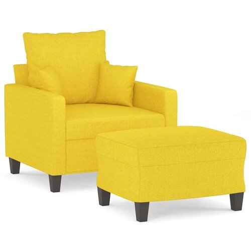  Fotelja s tabureom svjetložuta 60 cm od tkanine Slike