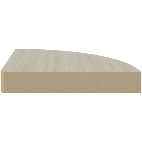 VidaXL Kotne stenske police 2 kosa hrast in bele 35x35x3,8 cm MDF Slike