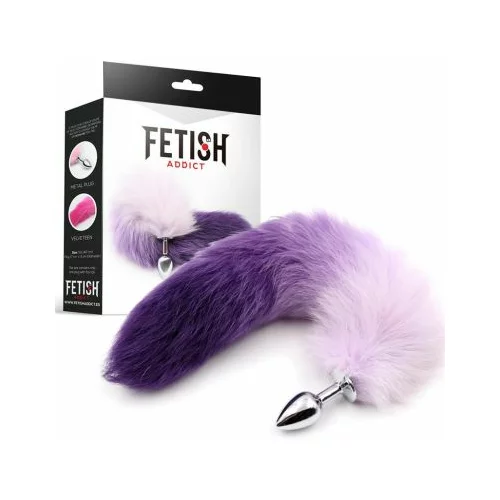 Fetish Addict Butt Plug Fox Tail Size S Purple/White