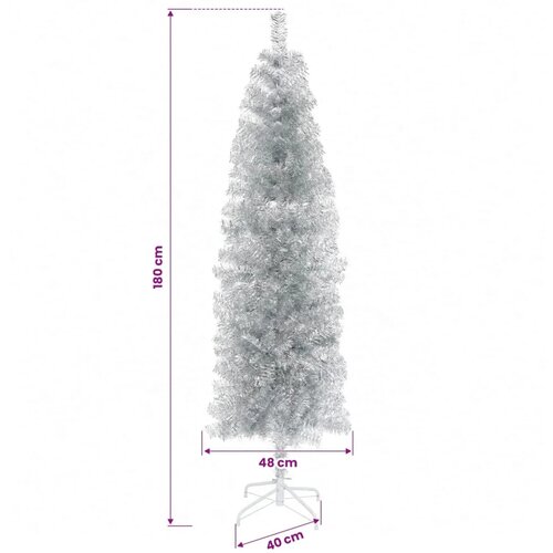 Umjetno vitko božićno drvce 180 cm 300 LED lampica Topla bijela - 180 cm s LED svjetlima Slike
