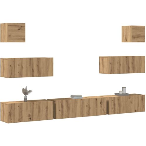 Furnova TV omara 7-delna stenski artisan hrast inženirski les, (21923648) Slike