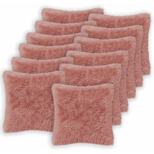  Presvlaka za jastuk 12 pcs HEERLEN Ružičasta 45 x 45 cm PV flis Cene