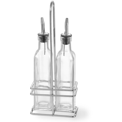 Hendi Namizni set steklenic s košarico za oljčno olje in vinski kis 2 x 237ml - 460245, (21567651) Cene