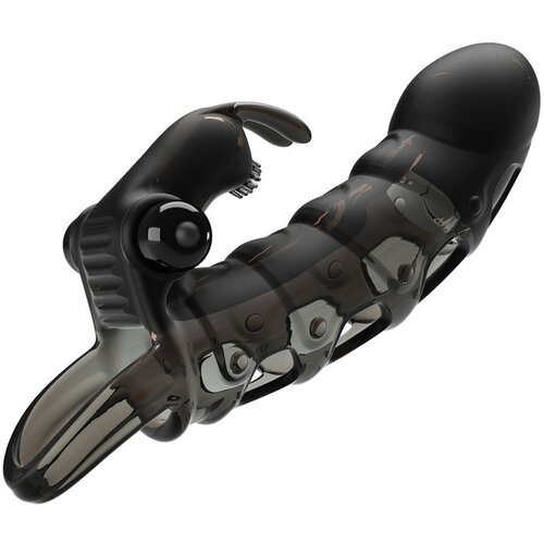 Pretty Love Cuper Penis Sleeve + Rabbit Vibrator Black Slike