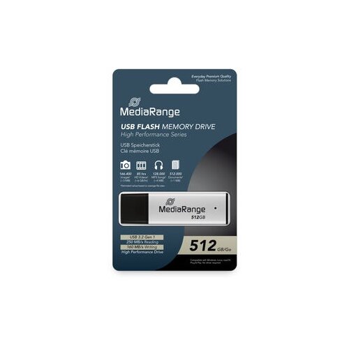 Mediarange Germany USB FLASH MEMORIJE 512GB 3.0 HIGH PERFORMANCE/MR1904/ALU CASE Slike