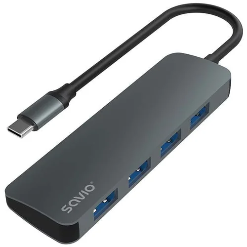 Savio 4-portni USB razdelilnik USB-C 3.1 v 4x USB-A