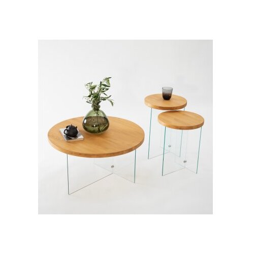 Hanah home set stolova serenity 2 oak transparent Slike