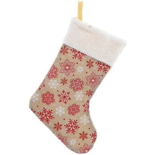 Molarem Home Božićna čarapa za kamin - 38 cm, bež Slike