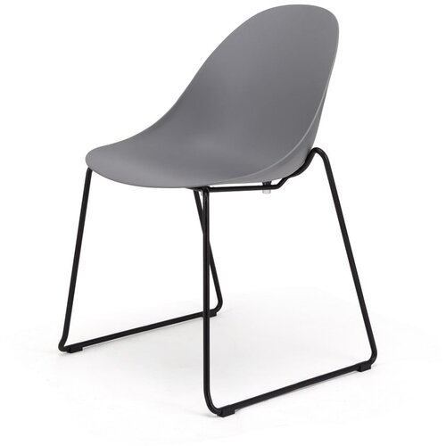 Bonami Selection Set od 2 sive blagovaonske stolice s crnim podnožjem Viva Slike