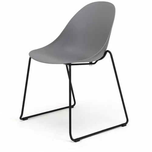 Bonami Selection Set od 2 sive blagovaonske stolice s crnim podnožjem Viva