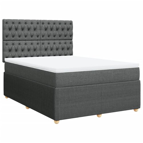 Maison Chic Box spring posteljni - Vzmetna postelja z vzmetnico temno siv 140x190 cm blago SL17783, (21894590) Cene