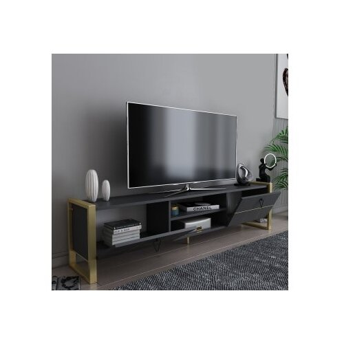 Hanah home tv polica mila anthracite gold Slike