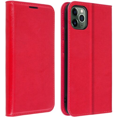 AVIZAR Etui, držalo za kartice in stojalo za video iz pravega usnja - rdeca str. Apple iPhone 11 Pro Max, (20600256) Cene