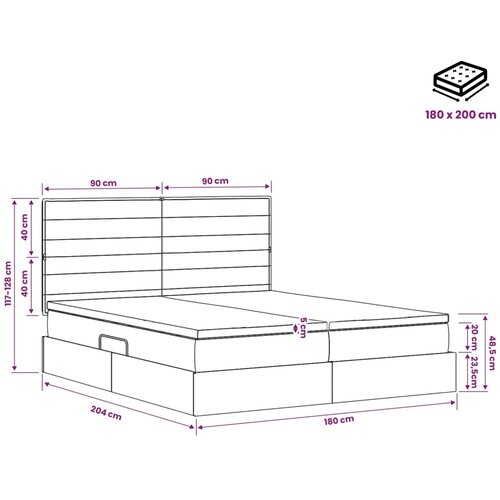  Krevet s od storage s uzglavljem Tamnosiva 180 x 200 cm Tkanina - Tamnosiva 180 x 200 cm Dizajn linija Slike