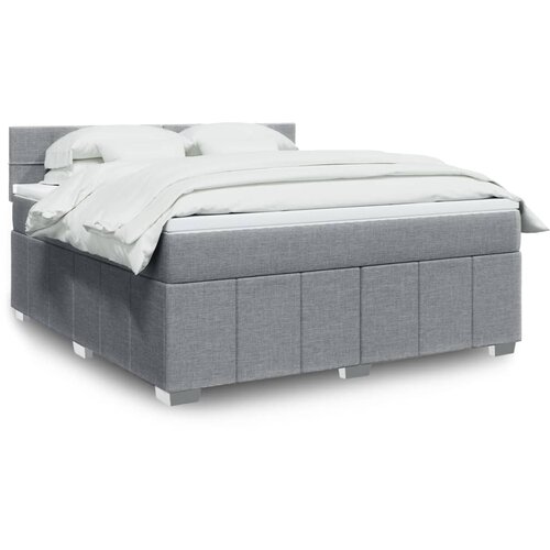 vidaXL Box spring postelja z vzmetnico svetlo siva 180x200 cm blago Cene