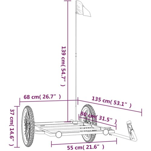  za bicikl crna 135 x 68 x 37 cm željezna Slike