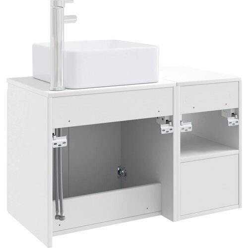  Set namje&amp;scaron;taja za kupaonicu 2 kom. Bijela Konstruirano drvo 53 x 35 x 80 cm Slike