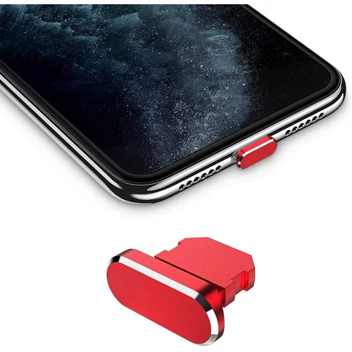Cadorabo Zaščitni pokrovček, združljiv z Apple iPhone v rdeči barki - za zaščito prahu za polnjenje vrat za prah proti prahu, (20621970)