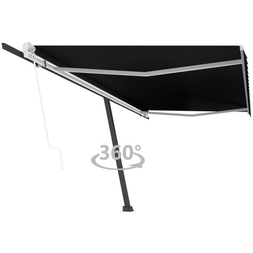 vidaXL Prostostoječa avtomatska tenda 500x300 cm antracitna Cene