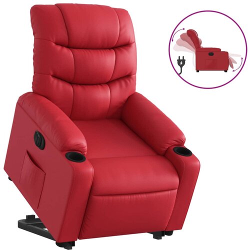 Maison Chic Električni naslanjač - Relax naslanjač s funkcijo vstajanja rdeče umetno usnje, (22061806) Cene