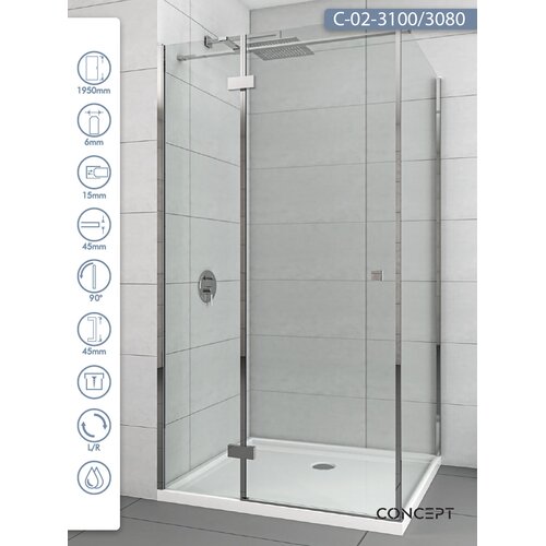 Copen tu&amp;scaron; kabina fonta, providno staklo 6mm, srebrni ram, 100x80x195cm Slike