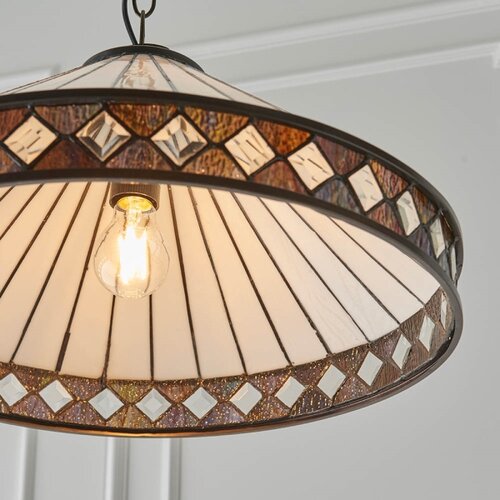  Endon 64147 - Luster na lancu Tiffany FARGO 1xE27/60W/230V prečnik 50 cm Slike