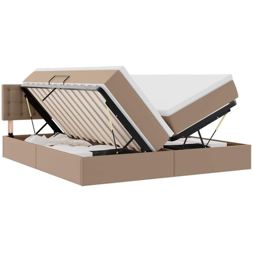 vidaXL Krevet s prostorom za pohranu s LED-om Kapućino 180 x 200 cm Cijene