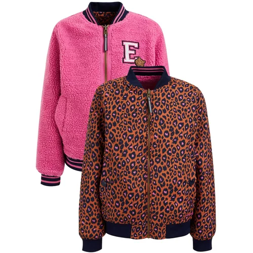 WE Fashion Prijelazna jakna morsko plava / narančasta / roza / bijela