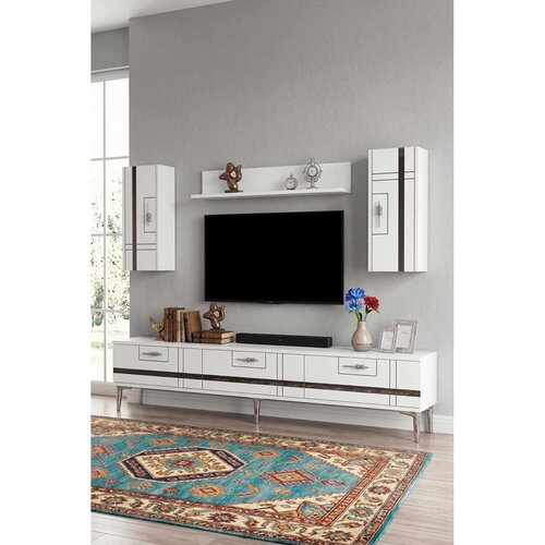 Hanah home TV komoda Ilay, bela / srebrna Cene