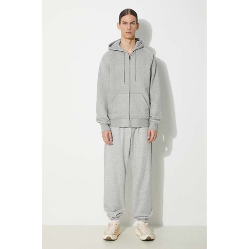 Carhartt WIP Dukserica Hooded Chase Jacket za mu&amp;scaron;karce, boja: siva, s kapuljačom, melanž, I033664.00MXX Slike