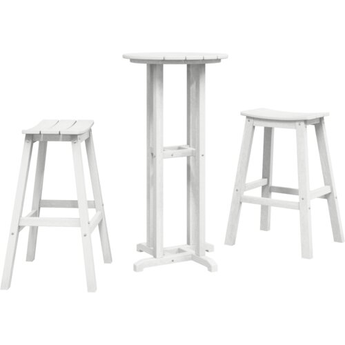 vidaXL 3-delni vrtni bar set bela HDPE Cene