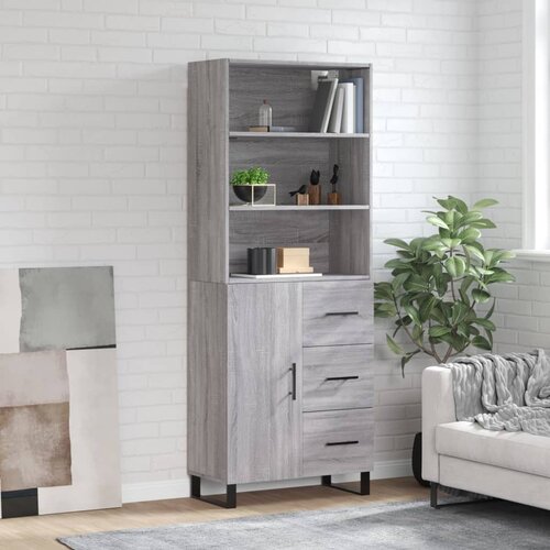  Visoka komoda siva sonome 69,5x34x180 cm od konstruiranog drva Cene