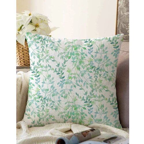 Minimalist Cushion Covers Bež-zelena prevleka za vzglavnik iz mešanice bombaža Twiggy, 55 x 55 cm Cene